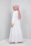 Dantel Detaylı Elbise Beyaz  TBL897