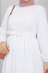 Dantel Detaylı Elbise Beyaz  TBL897