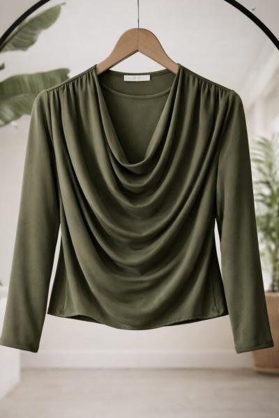 Degaje yaka Sendy Blüz Yeşil  SG2068