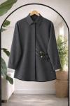 Deri Kemerli Gömlek  antrasit DS2062