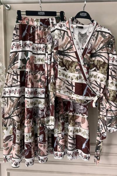 Desenli etekli ikili Takım Gül UMS50250