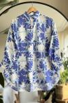 Desenli gömlek Tunik mavi NEW30300