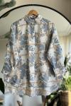 Desenli gömlek Tunik gri NEW30300