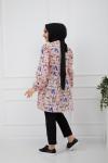 Desenli Keten kumaş Tunik Pembe  PNK918