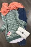 Desenli Triko Tunik mintTCN1236