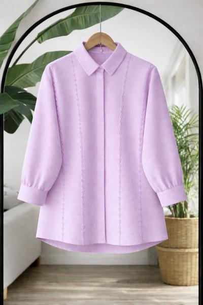 Dikiş Detaylı Tunik Lila DS2063