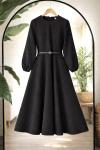 Dikiş detaylı Derikemerli kiloş elbise BK9557