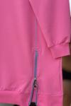 Dikiş Detaylı Fermuarlı İki iplik Tunik Pembe DST2024