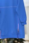 Dikiş Detaylı Fermuarlı İki iplik Tunik Mavi DST2024