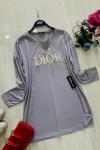 Dior nakış işlemeli tunik Griy  UMS941