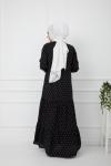Dokuma Viskon kumaş Elbise Siyah UMS956