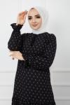 Dokuma Viskon kumaş Elbise Siyah UMS956