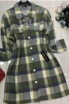Ekoseli Polar Gömlek Ceket Yeşil  UMS837