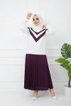 Etek Blüz Takım Mor ZNK1127