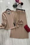 Etek blüz takım  bej UMS5030