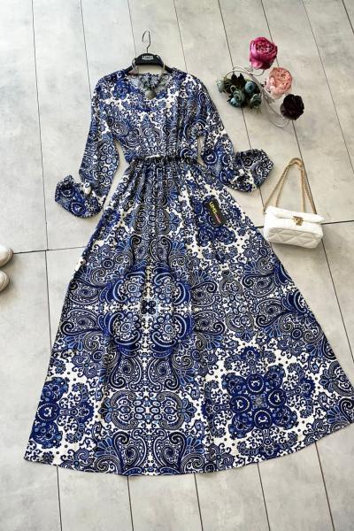 Etnik desen körük bağcıklı indigo UMS5064