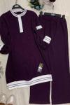 Fermuarlı Ayrobin Kumaş Takım Mor UMS1137