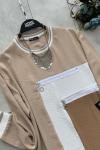 Fermuarlı Ayrobin Kumaş Takım bej UMS1504