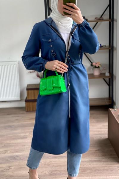 Fermuarlı kot kap slt1836