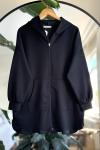 Fermuarlı cepli Sweat Shırt oysho Kumaş Siyah DST2017