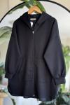 Fermuarlı cepli Sweat Shırt oysho Kumaş Siyah DST2017