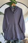 Fermuarlı cepli Sweat Shırt oysho Kumaş Antrasit DST2017u