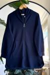 Fermuarlı cepli Sweat Shırt oysho Kumaş Lacivert DST2017u