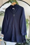 Fermuarlı cepli Sweat Shırt oysho Kumaş Lacivert DST2017u