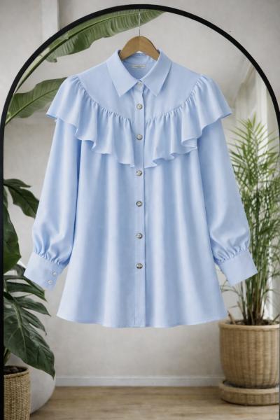 Fırfırlı Pelerin Tunik Gömlek Bebemavi TCN40160