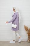 Fırfırlı Simli triko Tunik lila NFS792