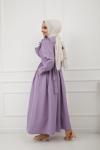 Fırfırlı Cepli Elbise Lila SHR894
