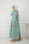 Fırfırlı Cepli Elbise MintyeşiliSHR894