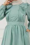 Fırfırlı Cepli Elbise MintyeşiliSHR894