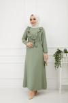 Fırfırlı Elbise Elbise Mintyeşili  Tbt895