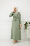 Fırfırlı Elbise Elbise Mintyeşili  Tbt895