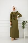 Fırfırlı Elbise Elbise Yeşil    Tbt895