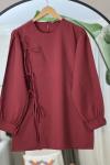 Fiyonk Detaylı Tunik Bordo  DST2036