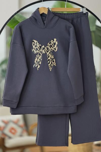 Fiyonklu Üçiplik İkili Takım antrasit ST30556