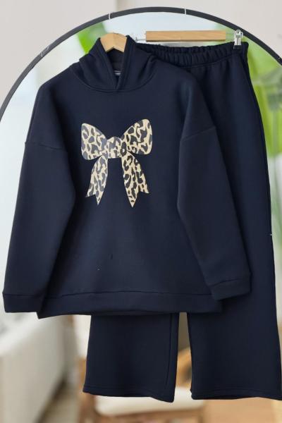 Fiyonklu Üçiplik İkili Takım  Lacivert ST30556