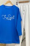 Freespirit baskılı tunik Mavi SLT3007