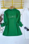 Gofre  Baskılı Tunik Yeşil  NEW30111