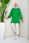 Gofre  Baskılı Tunik Yeşil  NEW30111