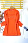 Gofre  Baskılı Tunik turuncu   NEW30111