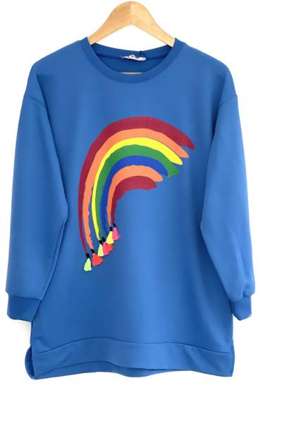 Gök kuşağı İki iplik tunik Mavi  ALR3167