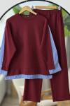 Gömlek detaylı Oysh Takım  bordo SLT30558