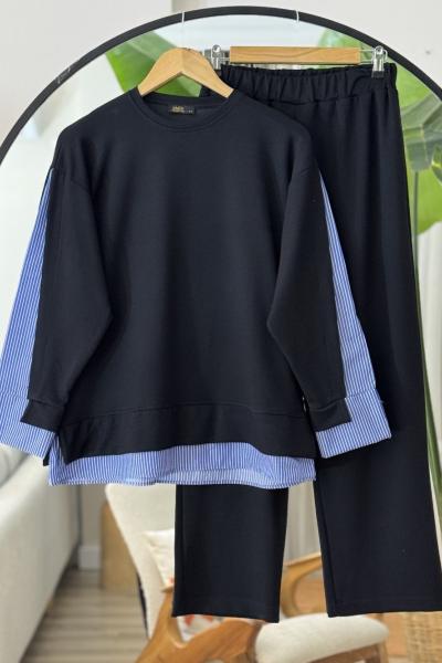 Gömlek detaylı Oysh Takım Siyah SLT30558