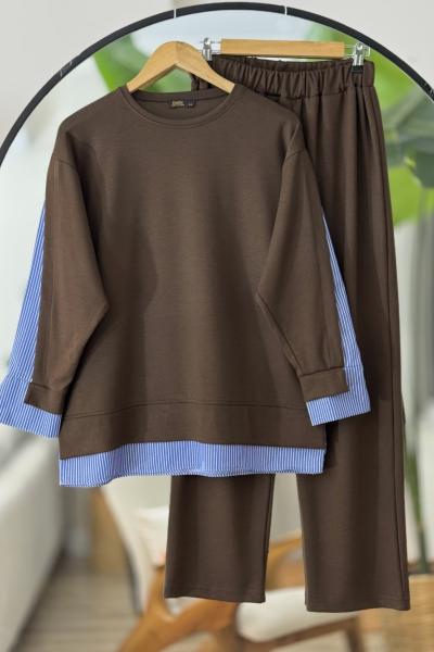 Gömlek detaylı Oysh Takım Kahve  SLT30558