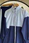 Gömlek Detaylı OYSHO Kumaş Takım İndigoSLT30331