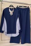 Gömlek Detaylı Oysho takım İndigo UMS50209