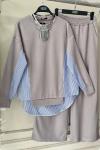 Gömlek Detaylı Oysho takım Gri  UMS50209